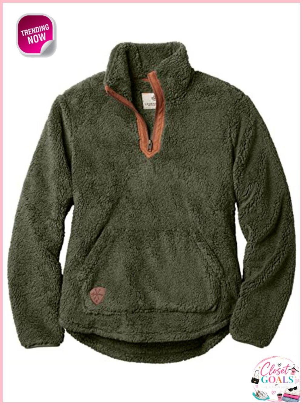Fuzzy Hide Fleece Pullover 1/4 Zip Cozy Standup Collar Kangaroo Pocket